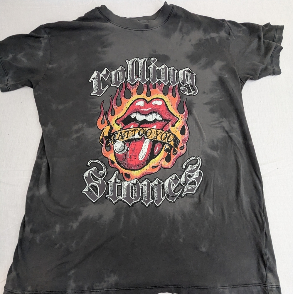 the Rolling Stones Tattoo You Grey Subtle Acid Wash Look